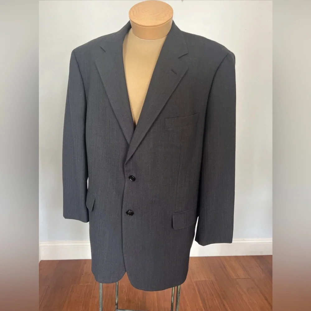 Brooks Brothers 346 Blazer Mens‎ 46R Gray Wool Blend Suit Jacket Coat